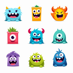Fun, friendly monsters for kids, playful designs for children's projects