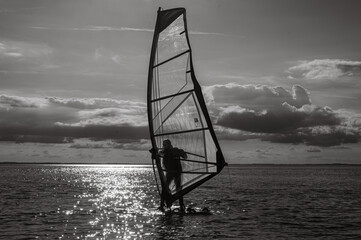 windsurfer at sunset