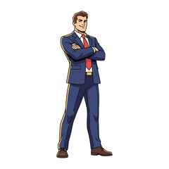 Confident Professional: A distinguished professional stands tall, exuding confidence in a tailored suit and a dynamic stance.