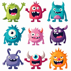 Set of funny cartoon animals