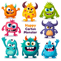 Set of funny cartoon animals