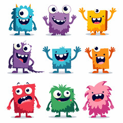 Obraz premium Set of funny cartoon animals