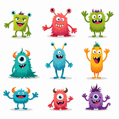 Fototapeta premium Set of funny monsters