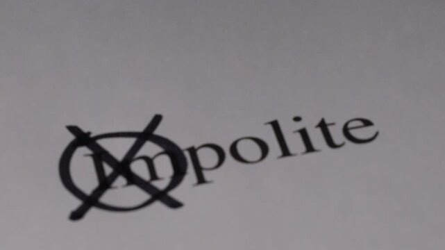 Impolite Word with Crossed Out Polite Concept