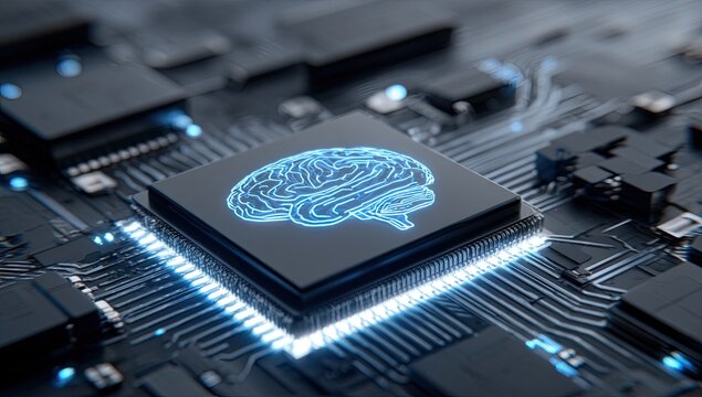 AI brain circuitry; digital neural network processing