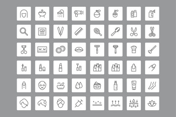 Cosmetics Thin Line Icons - Editable Stroke