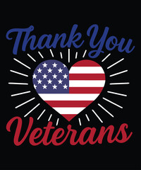 Thank You Veterans Heart American Flag t-shirt.