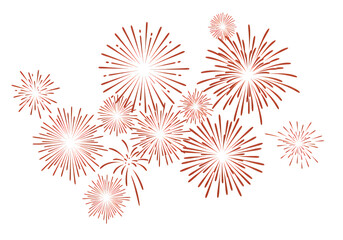 Rose Gold Fireworks Burst Festive Celebration Design Element on transparent background