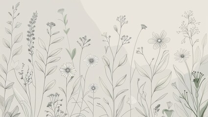 Delicate floral illustration capturing the beauty of natures blooms in harmony