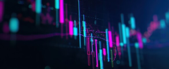 The vibrant data visualization showcasing financial market trends and analytics.