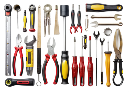 Hand Tools (Small & Precision) isolated on a white or transparent background.