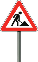 road works traffic sign