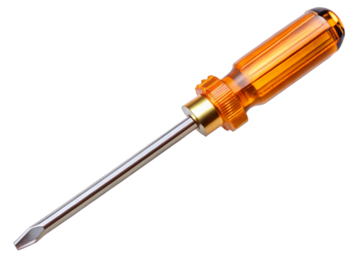Precision flathead screwdriver (1.5 mm) isolated on a white or transparent background.