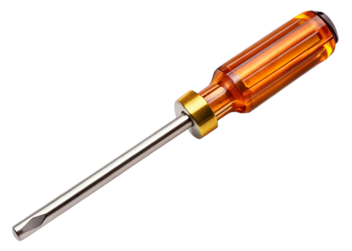 Precision flathead screwdriver (1.5 mm) isolated on a white or transparent background.