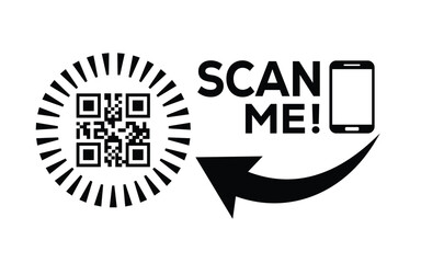 Obraz premium QR code scan icon set. Scan me frame. QR code scan for smartphone. QR code for mobile app, payment and identification. Vector illustration.