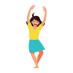 Joyful Dancing: An illustration of a joyful young person in the midst of a cheerful dance. Illustrative image with vibrant colors portraying the essence of merriment and freedom.