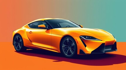 Experience the thrill of driving a vibrant yellow sports car with a dynamic design that evokes speed and excitement