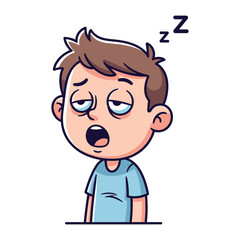 Exhaustion: An illustration of a sleepy person yawning, the ultimate sign of sleepiness. Showcasing the universal experience of fatigue.
