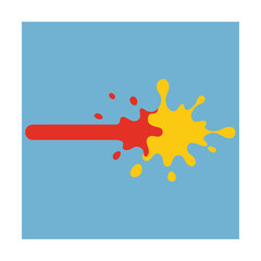 Fototapeta premium Horizontal Paint Spray Burst Forming Line Of Splatter