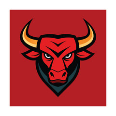 Strong Bull Head Mascot Logo Modern Vector