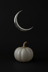 Elegant Halloween Greeting Card &ndash; Minimalist Black and Silver Design