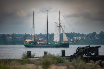 sailing ship in the harbor