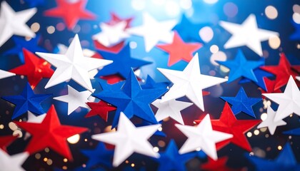 Obraz premium Festive Stars of Red, White, and Blue