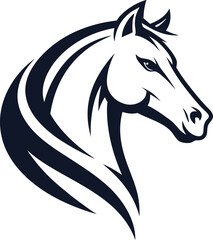 Elegant Horse Head Logo Design – Modern Abstract Horse Face Vector Icon, Minimalist Animal Silhouette Emblem for Branding, Sports, Equestrian, Racing, and Business Identity