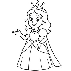 Queen drawing on transparent background