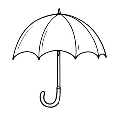 Umbrella drawing outline on transparent background