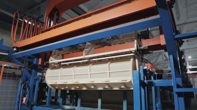 Electroplating. A production line for coating with a protective layer of metal. Corrosion and rust protection	
