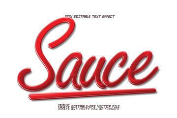 sauce red ketchup tomato editable text effect