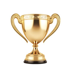 Golden Champion Trophy Cup on White Background for Award Ceremonies and Victories
