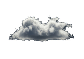 Obraz premium Isolated cloud on transparent background, a fluffy cumulus in the bright sky