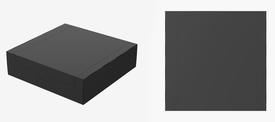 Paper Hard Box Mockup Isolated On White Background. 3d illustration