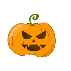 Cartoon Illustration of Jack-o-Lantern Pumpkin