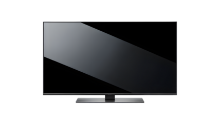 Modern flat screen television isolated on transparent background, a sleek and stylish entertainment device