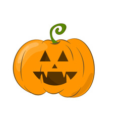 Cartoon Illustration of Jack-o-Lantern Pumpkin