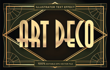 luxury art deco style font editable text	
