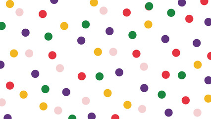 Multicolor Polka Dot Seamless Pattern on White Background