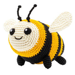A cute, handmade bee plushie with a charming design, perfect for a gift