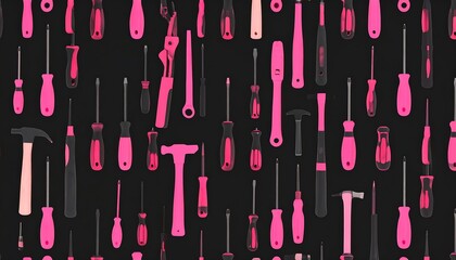 Pink & Black Tools Pattern