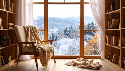Cozy winter reading nook