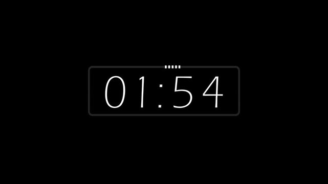 2 minutes countdown with thin simple white font 120 seconds countdown animation 4k HD