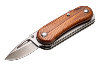 Pocket utility knife isolated on a white or transparent background.