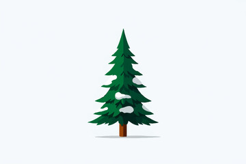 Obraz premium Snow Covered Evergreen Tree Illustration