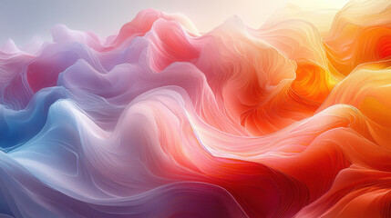 Fototapeta premium A symphony of pastel hues, swirling and intertwining in an abstract composition reminiscent of Japanese art, evoking a sense of tranquility and serenity 