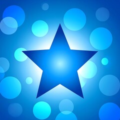 Blue star on blurred background