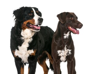 Fototapeta premium Two dogs side-by-side