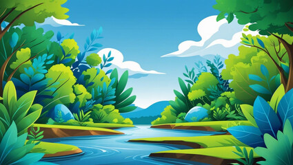 Beautiful river landscape